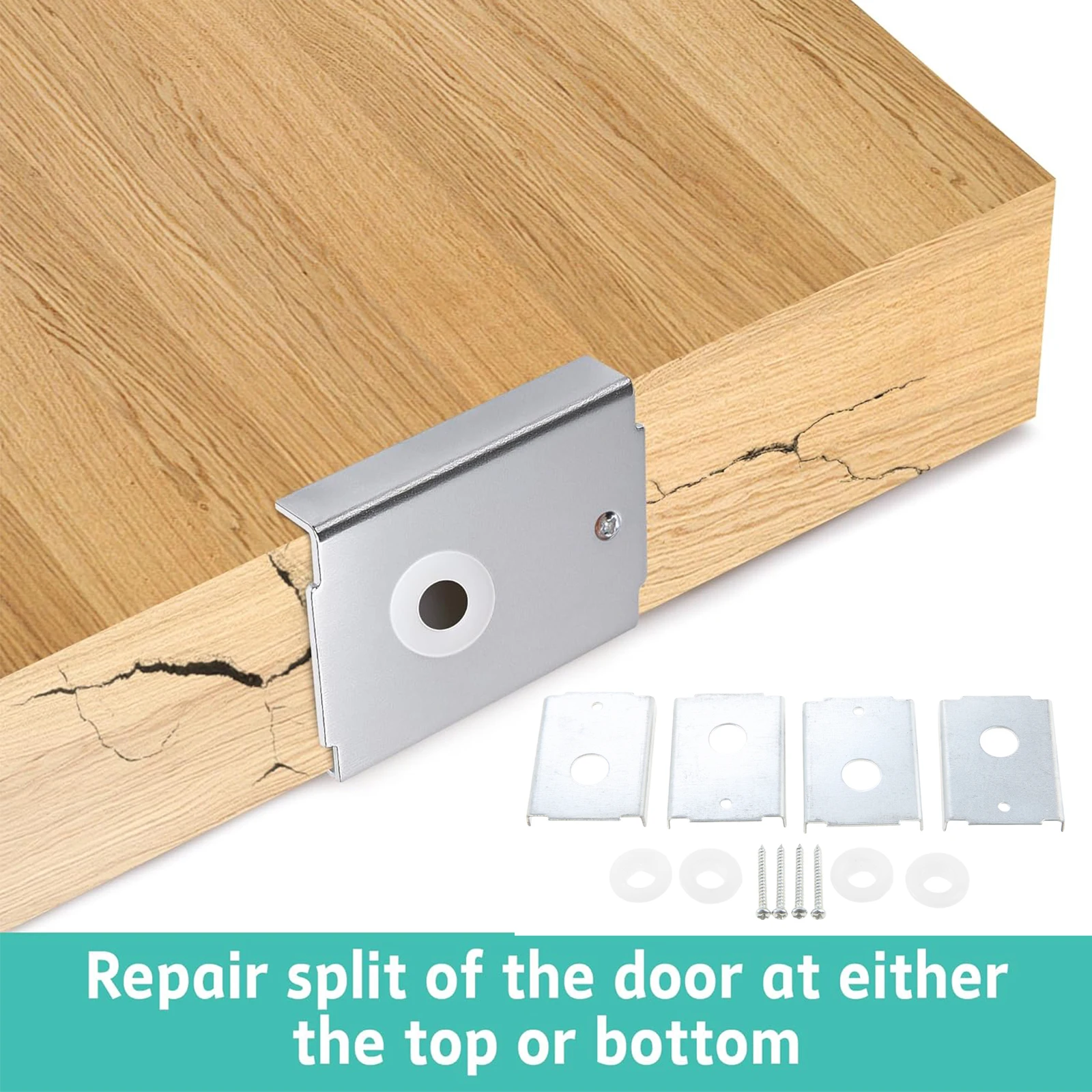 4 Sets Bi-fold Closet Door Mount Repair Bracket Gaskets Screws Folding Barn Doors Hardware Kit for 1-3/8