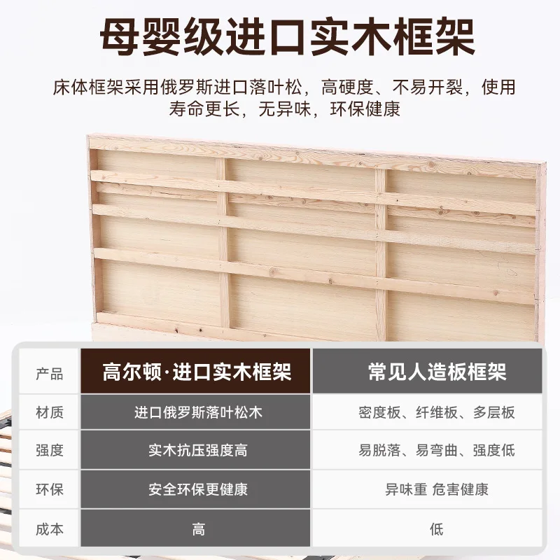 Einfaches Doppelbett aus Windleder