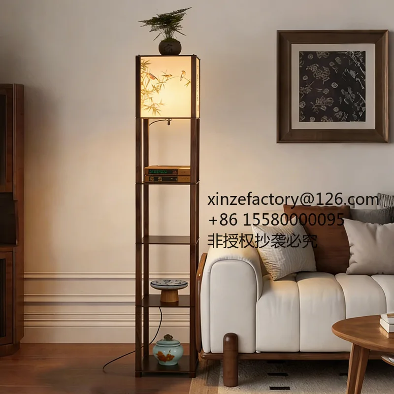 Factory Direct 2026 Top Rated Song Dynasty Aesthetic Floor Lamp Chinese Living Room Sofa Shelf