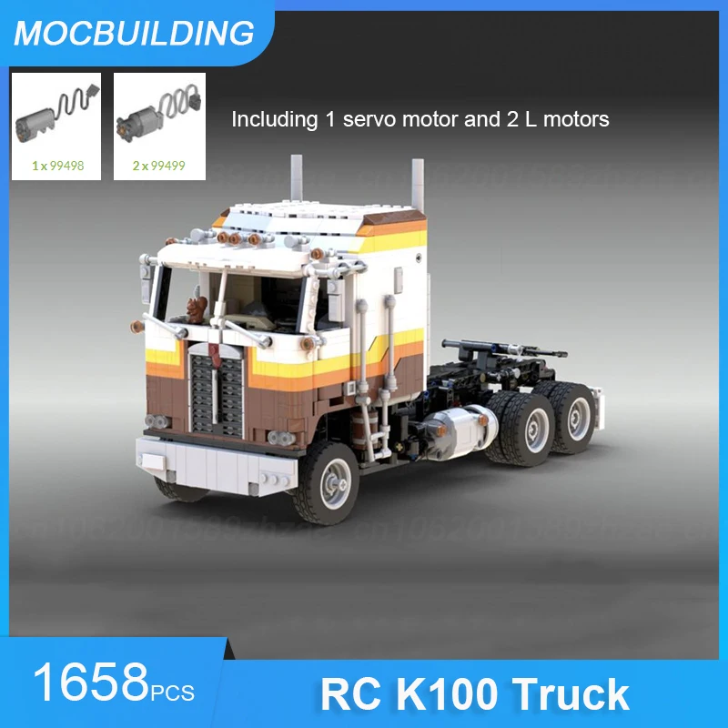 

Конструктор RC K100 Truck MOC, модель для самостоятельной сборки, развивающие креативные игрушки-транспорт, коллекционные подарки, 1658 деталей