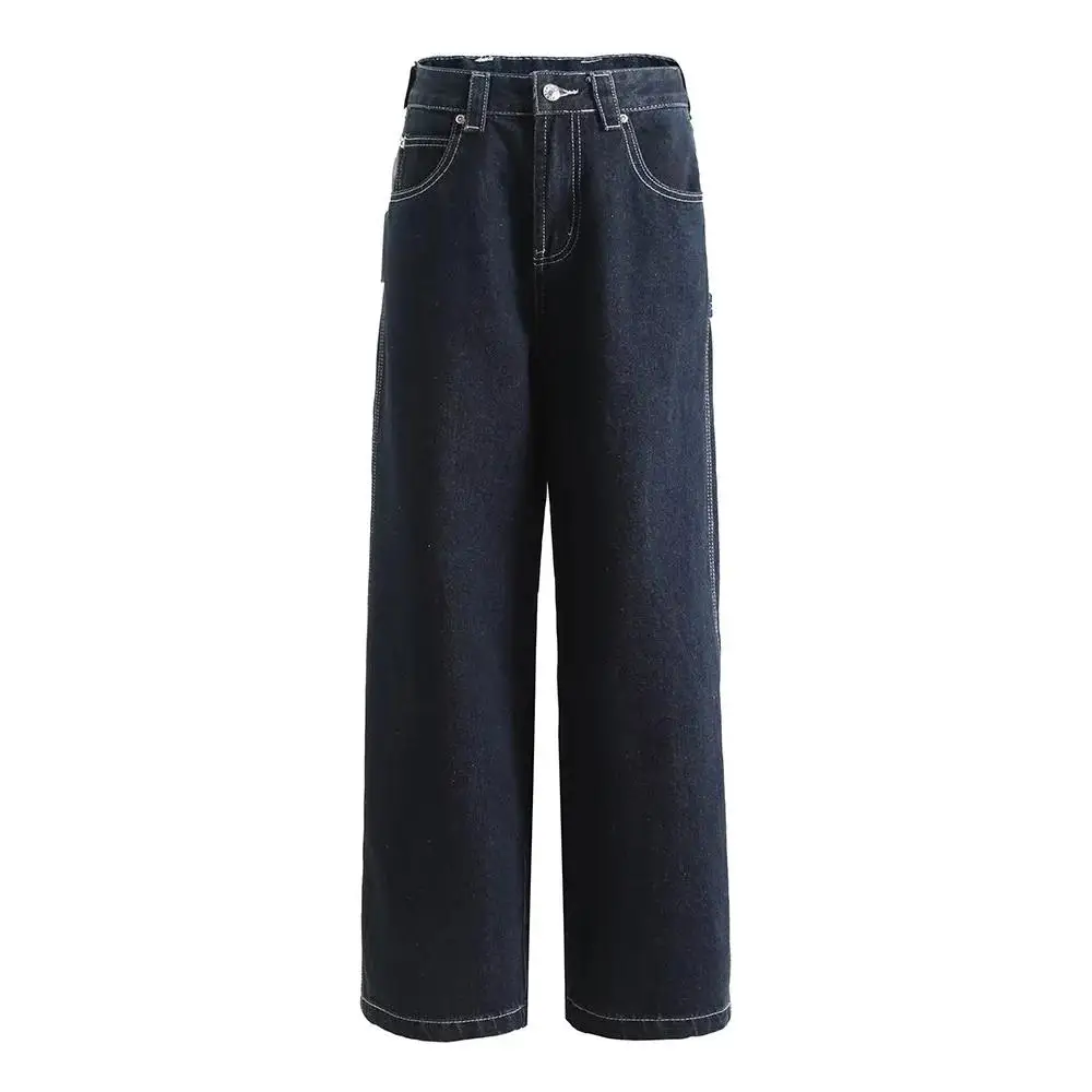 American Street Sle Retro ket Spicy Girl Vielseitige lose faule genähte lange Hosen High Street Casual Jeans niedrige Taille Str...