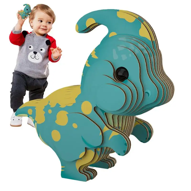 

Kids Dinosaur Puzzle Triceratops Parasaurolophus Paper Puzzle Toy Building Puzzle Learning Activities Hand-Eye Coordination