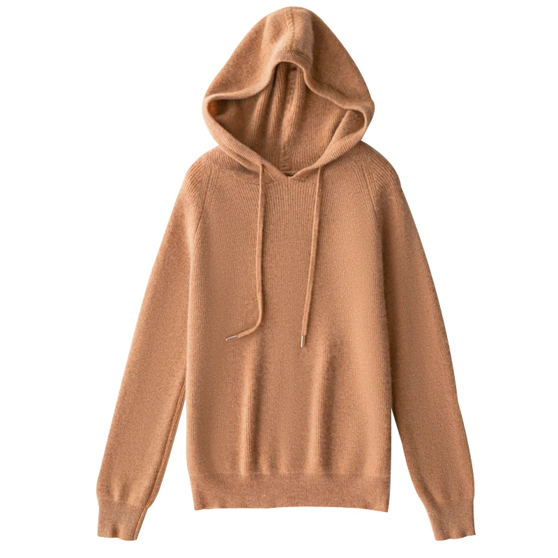 Sudaderas con capucha de Cachemira para Mujer, suéter de punto de lana gruesa, Jersey suelto, abrigo para Mujer, otoño e invierno, novedad de 2023
