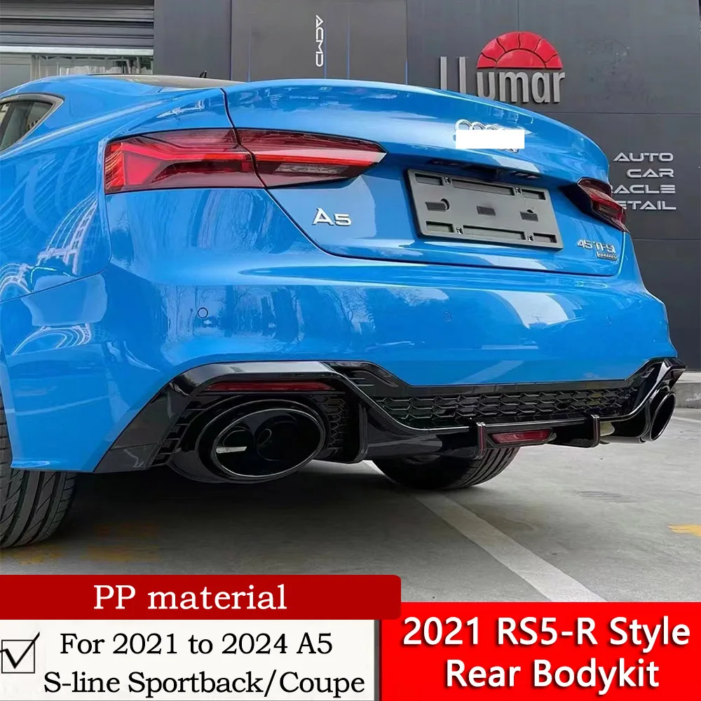 

RS5-R Style Rear Bodykit For 2021 to 2024 A5 S-line Sportback/Coupe Modification PP Material A5 RS5-R Rear Diffuser with tips