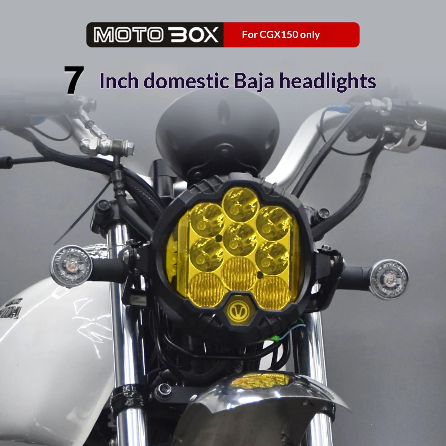 【Premium】For Honda CGX150 modified with domestic Baha headlights: 7-inch high-brightness LED front headlight assembly – speciali