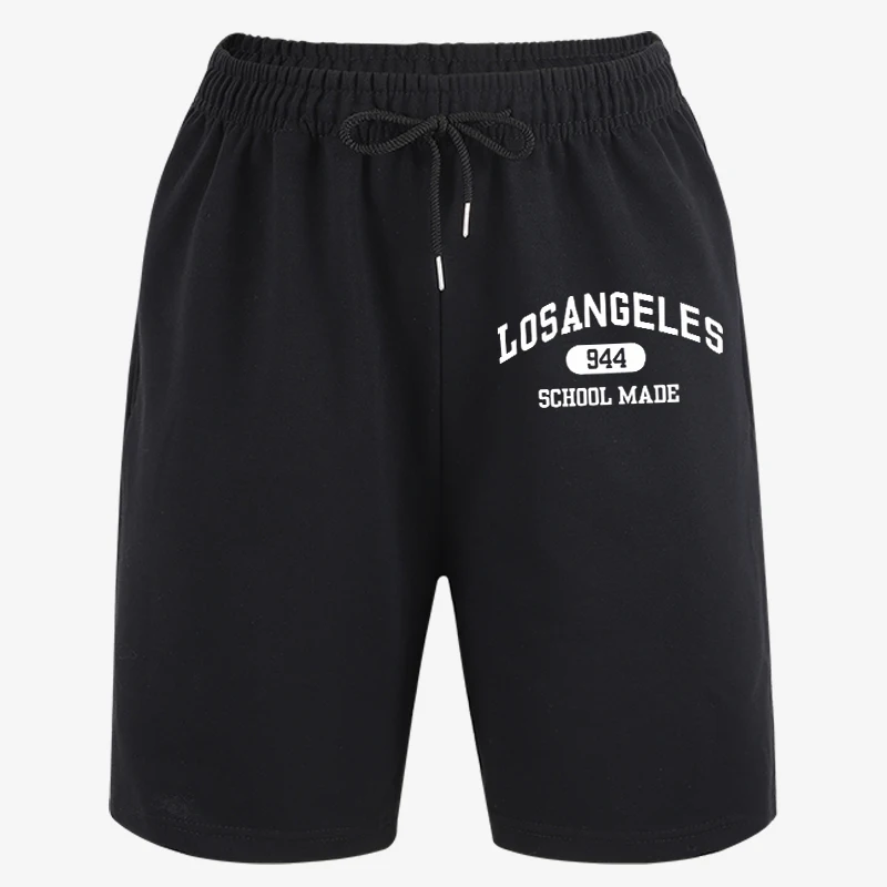 Los Angeles School Made Print Summer Daily Shorts Men Fitness Fashion Pants Classic Jogging Short Pant Office Basic Sportpant