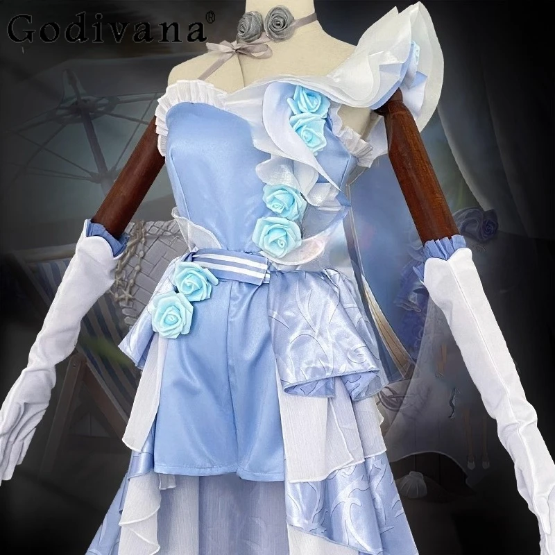 Passage of The Rose Uniform Dress Girl Identity Bourbon Barmaid Cosplay Dress Anime Halloween Party Costumes Women Game Dress