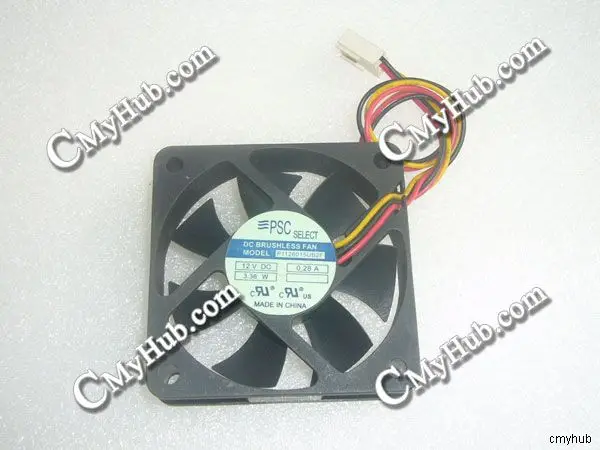 For PSC SELECT P1126015UB2F DC12V 0.28A 3.36W 6015 6CM 60MM 60X60X15MM 3pin Cooling Fan P1126015UB2F