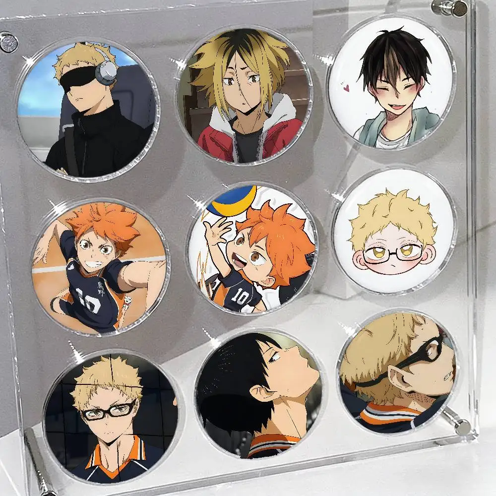 Cute Anime H-Haikyu-S Enamel Pins Handmade Round Brooch L Killer Yagami Light Cosplay Badge Backpacks Jewelry Gifts