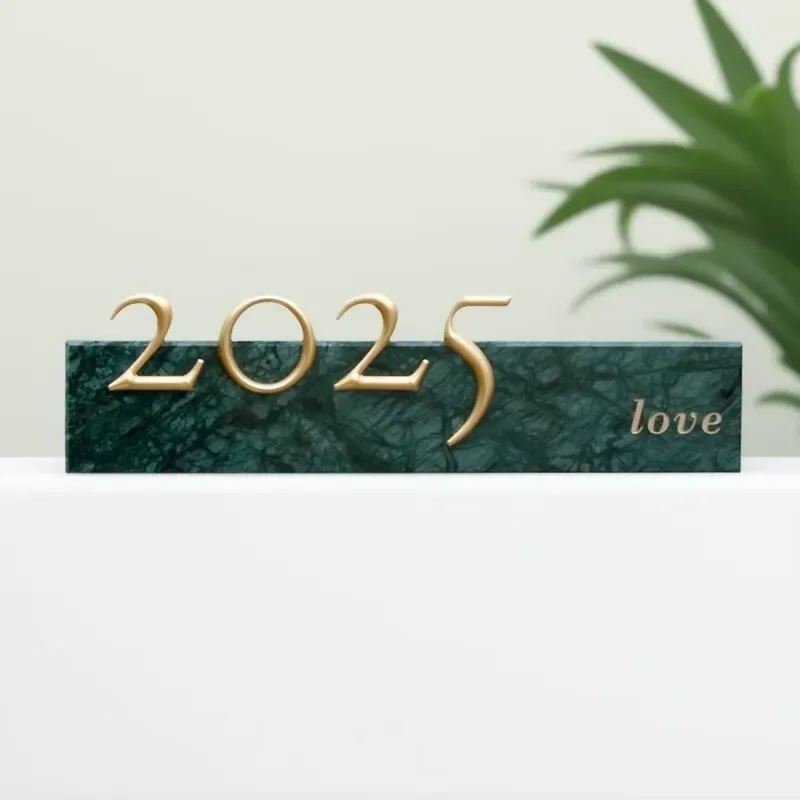 RF-Customized High-end and Fashion Natural Marble Brass Sign Door Sign Outdoor Guide Sign Stone logo Listing House