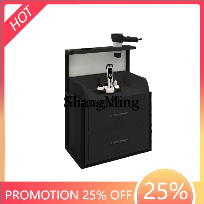 

ZYYBarber Shop Tool Cabinet Hair Salon Special Hair Cutting Workbench Wall-mounted Hair Salon Cabinet Haircut Storage Rack