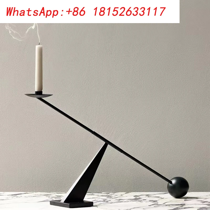 モダン ミニマリスト ブラック キャンドルスティック クリエイティブ シンプル パーソナリティ 幾何学模様 レストラン キャンドルライト ディナー ロマンチック MM