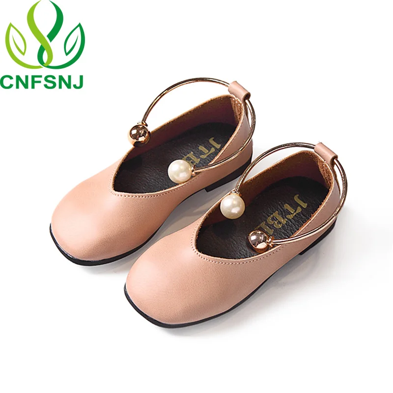 CNFSNJ new spring Autumn Baby Girls Pearls Leather Party,Dance with Anklet Princess Kids Children's Shoes 26-36