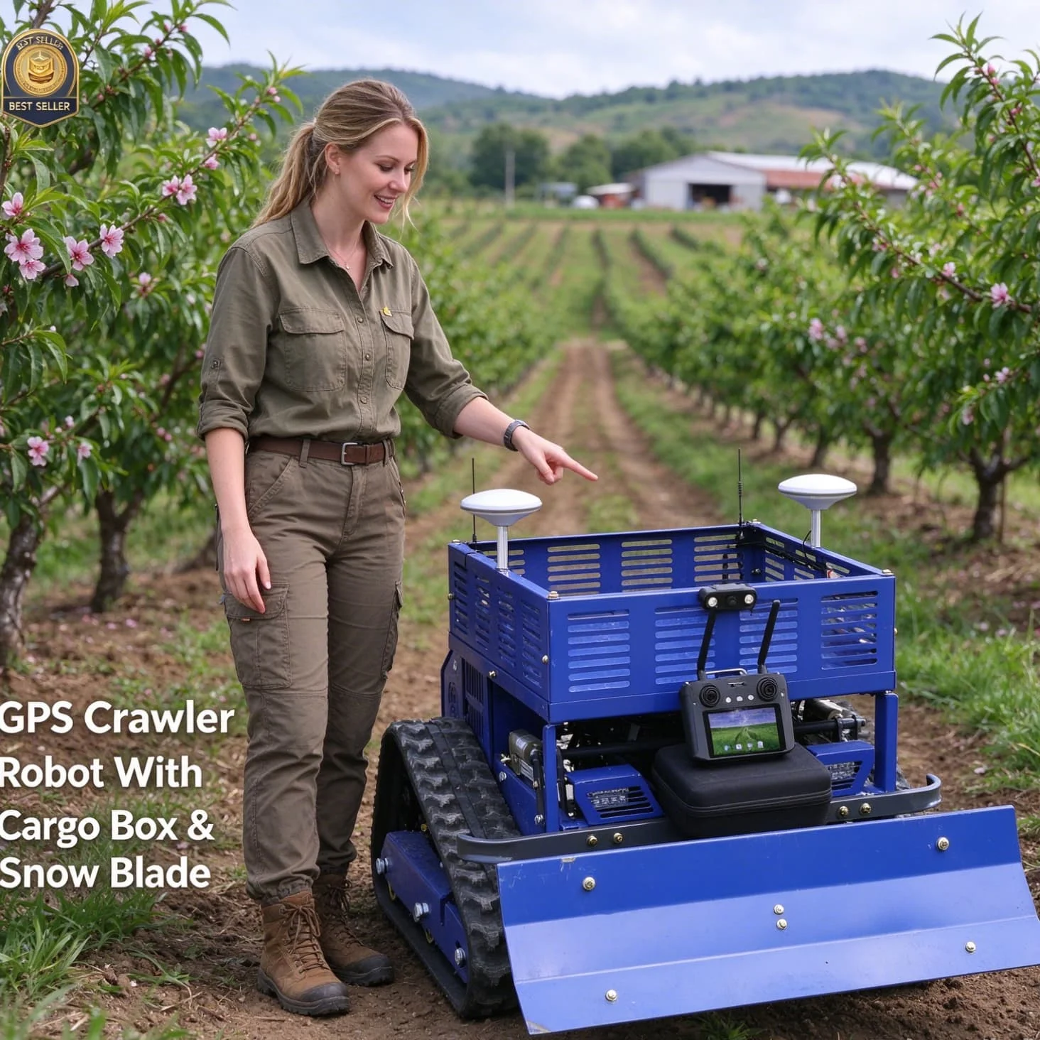 Customized rc Hillside Orchard GPS Robotic Lawn Mower with storage rack, Stable Positioning On Sloped And Uneven Ground