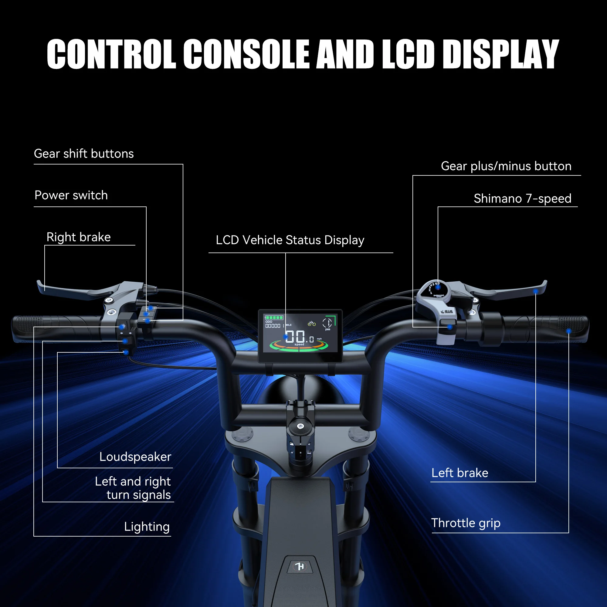 ZorixBike دراجة كهربائية للبالغين 3000 واط 35MPH 48 فولت 23AH ماكس 80 ميل دراجة نارية كهربائية 20 "دراجة ذات إطارات عريضة شامانو 7 سرعات EBike #4