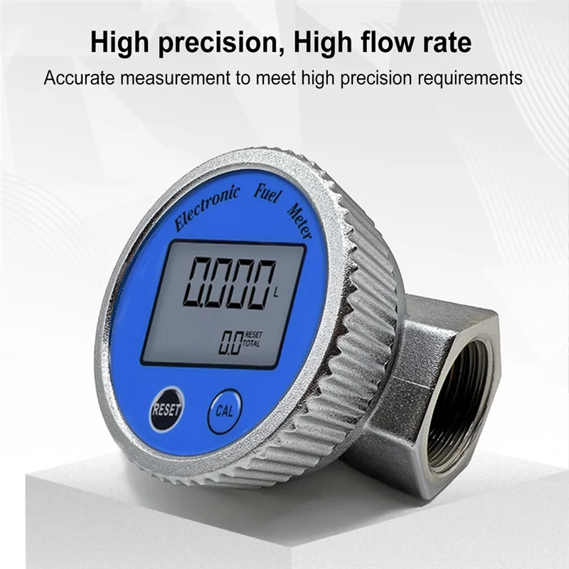 1 PCS High Precision Electronic Turbine Flowmeter Methanol Digital Fuel Gauge Oil Turbine Flow Meter Blue
