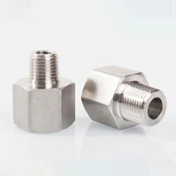 Rosca BSP/métrica de acero inoxidable 304, reductor hembra a macho, buje hexagonal, accesorio de tubería, adaptador de Gas y agua, conector acoplador