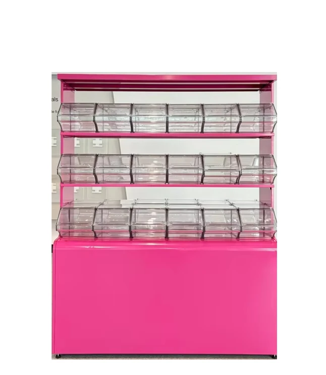Ecological Box Iron Candy Rack Holder Bulk Food Box Pick and Mix Display Rack with Candy Box