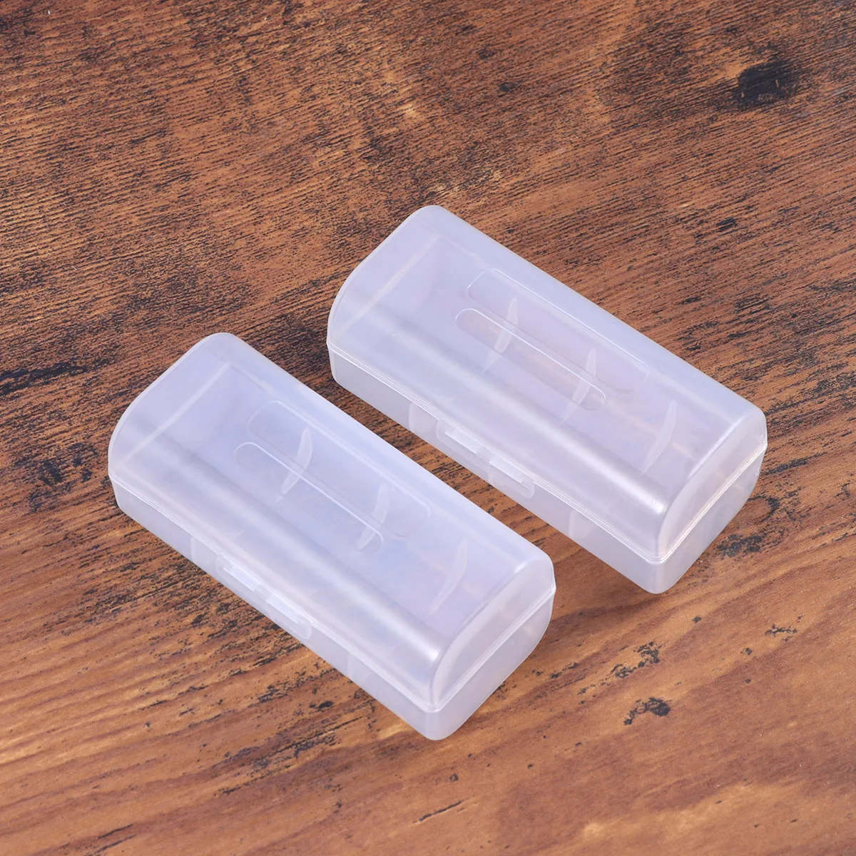 

2pcs Storage Box Hard Plastic Organizer Case For 26650 Batteries Portable Lightweight Transparent Case