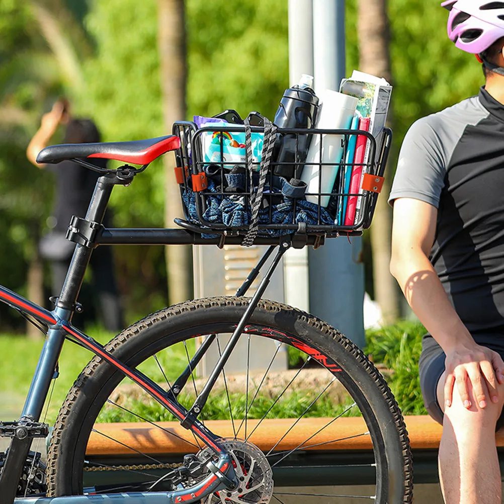 

Bike Rear Rack Durable Aluminum Alloy Storage Basket Sturdy Safe Long Service Life Bike Accessories Mountain Seat