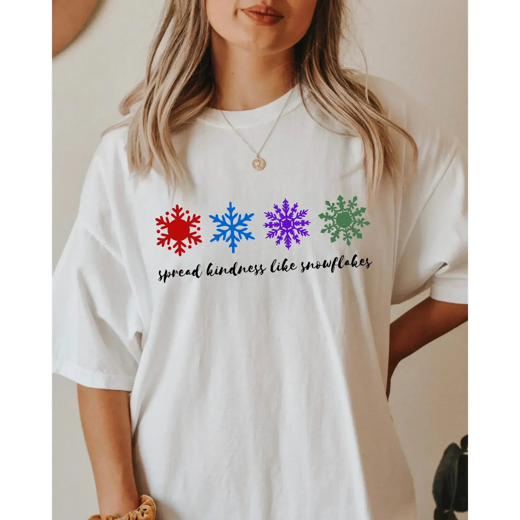 Snowflakes T Shirt Motivational Inspirational s Cute Winter Season Spread Kindness Like