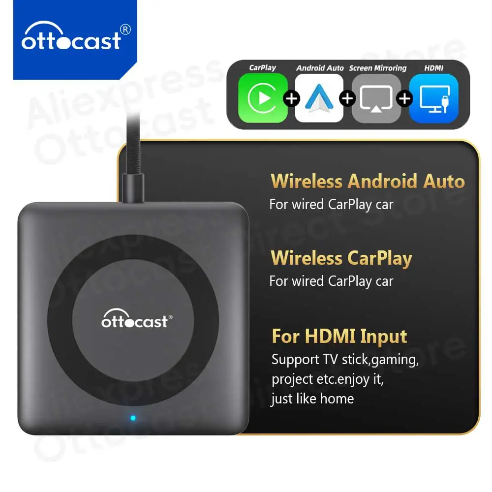 

New Car TV Mate Pro Max Wireless CarPlay Android Auto Adapter for Fire Google TV Stick Converter for OEM Wired CarPlay Car