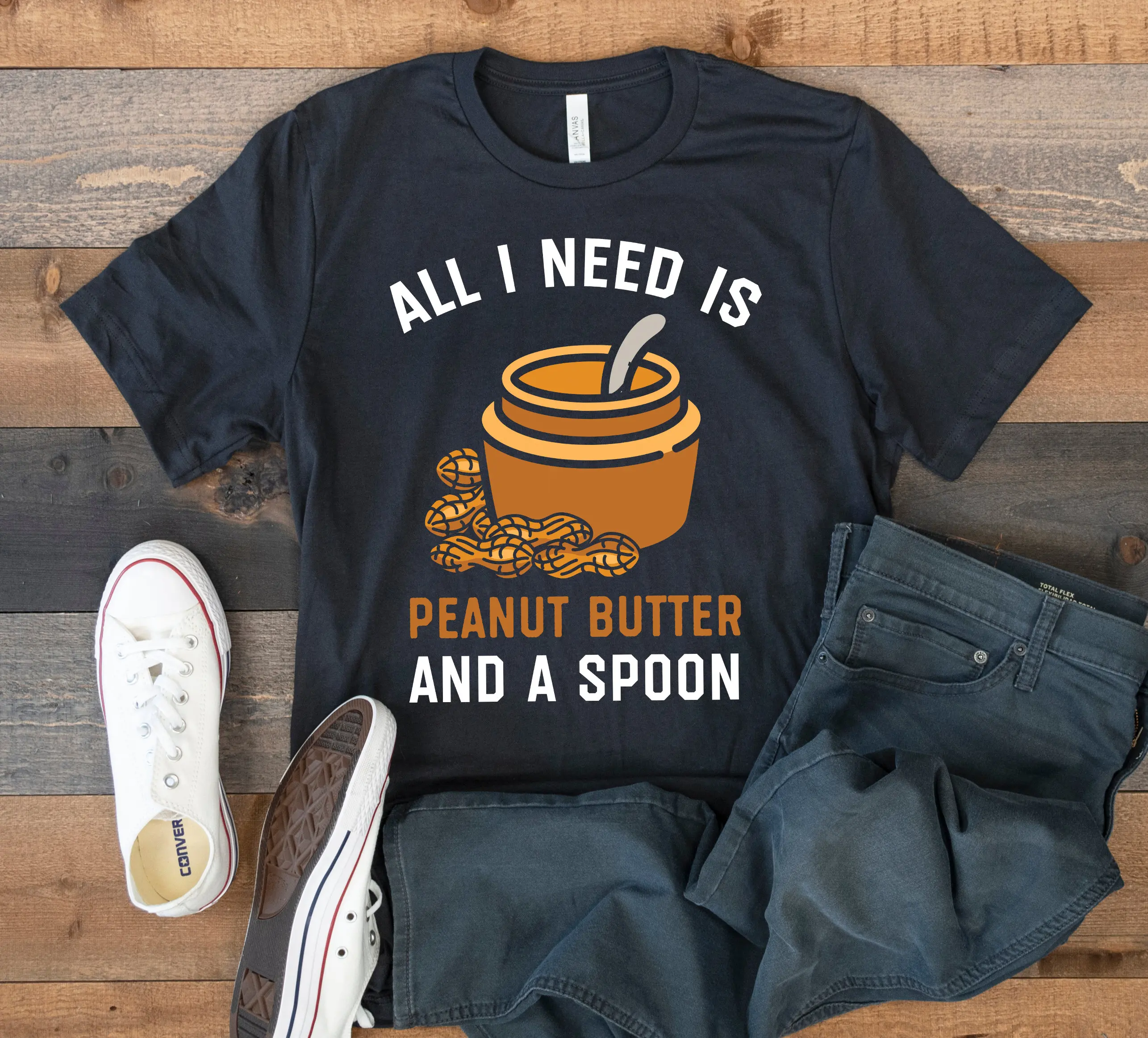 Peanut Butter and a Spoon T Shirt Funny Toddler Kids SweaT Long Sleeve