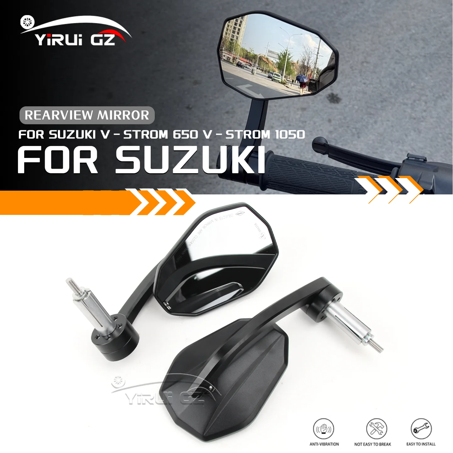 Зеркало заднего вида для Suzuki V-Strom 650 V-Strom 1050 650, зеркало на конце руля мотоцикла, боковые зеркала заднего вида, широкое видение