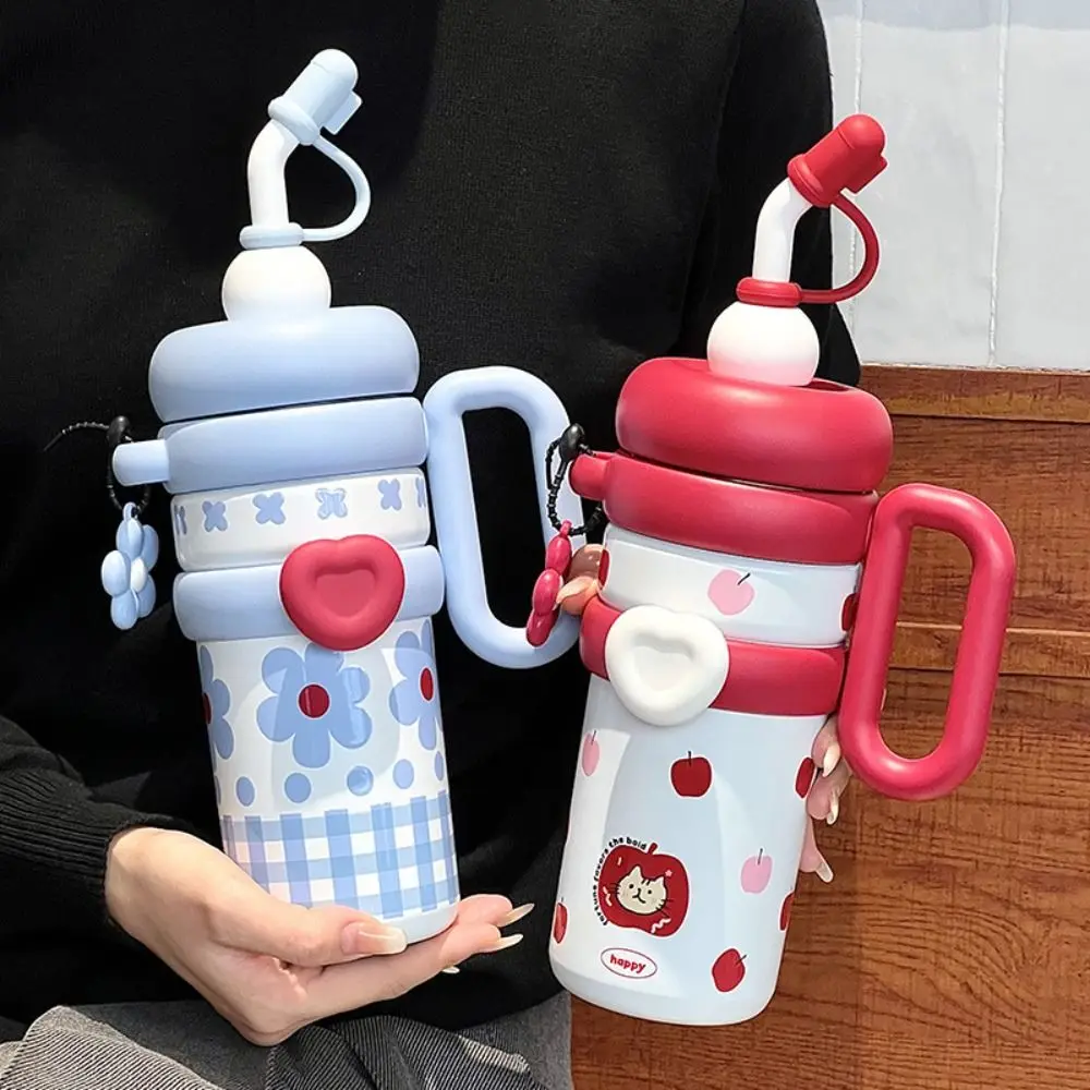 920ML Isolierte Thermoskanne mit Griff, tragbare Thermoskanne, Kaffeetasse aus Edelstahl, leicht zu trinkende Sportwasserflasche, Autobecher