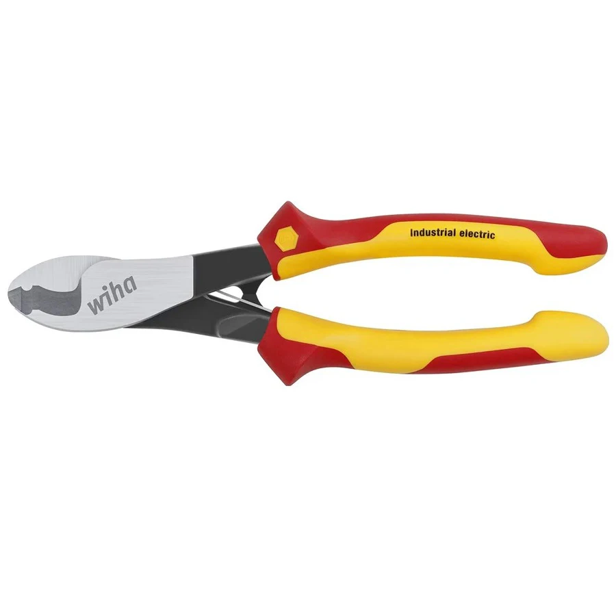 WIHA 43663 1000V VDE 210mm Insulated Cable Cutter Electrical Wire Cutting Pliers for Cutting of Copper and Aluminium Cables