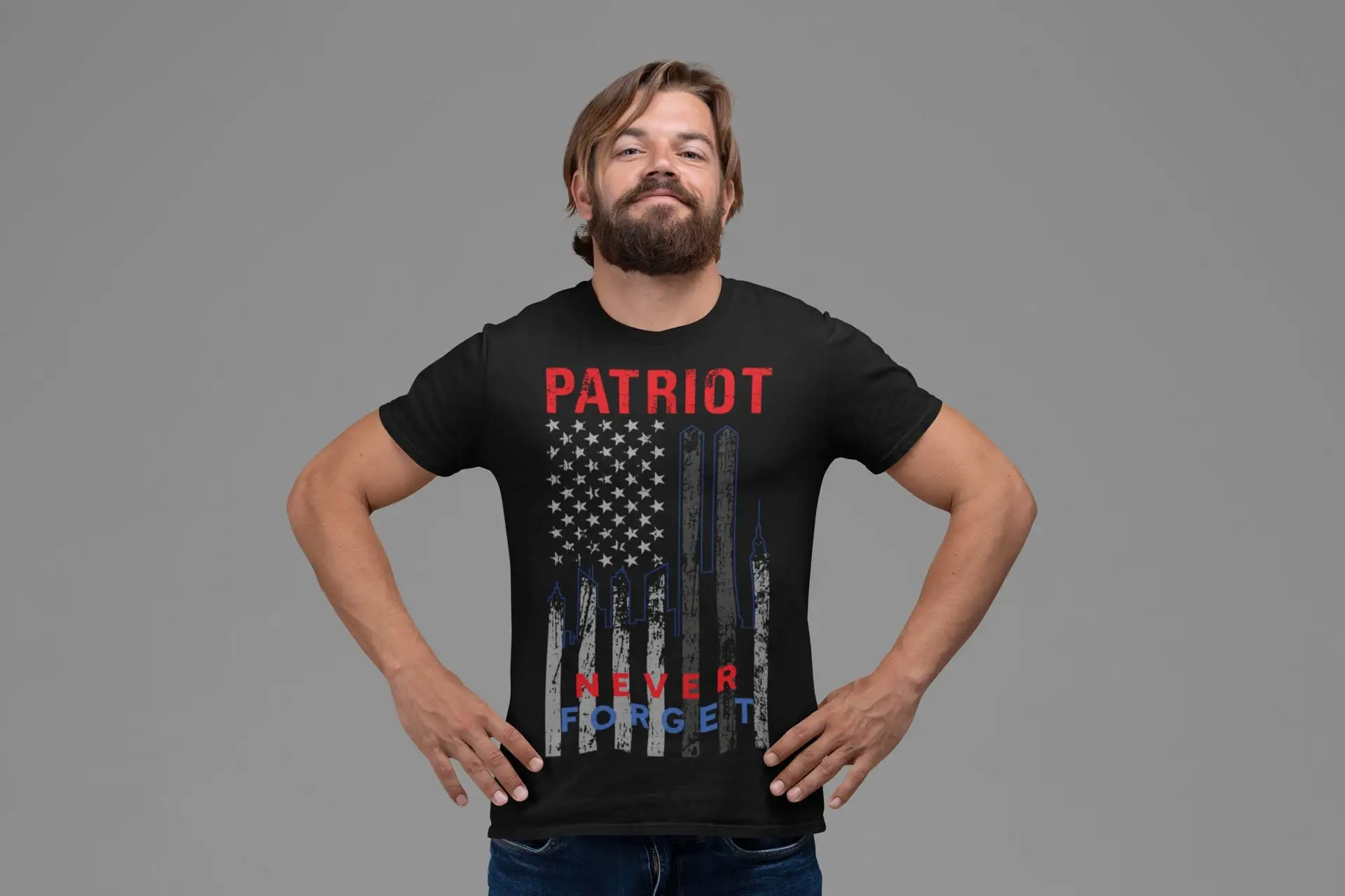 Футболка «День Патриот» Never Forge 9, 11, Мемориал «Твин Веджерс» сентябрь Нью-Йорк