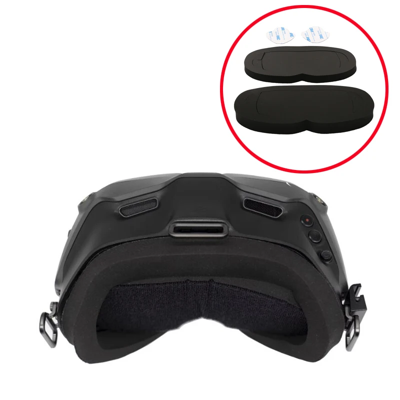 Rembourrage en mousse éponge anti-fuite pour lunettes vidéo FPV, coussretours magique pour masque pour les yeux, remplacement des plaques frontales pour DJI V1 V2, accessoires de lunettes