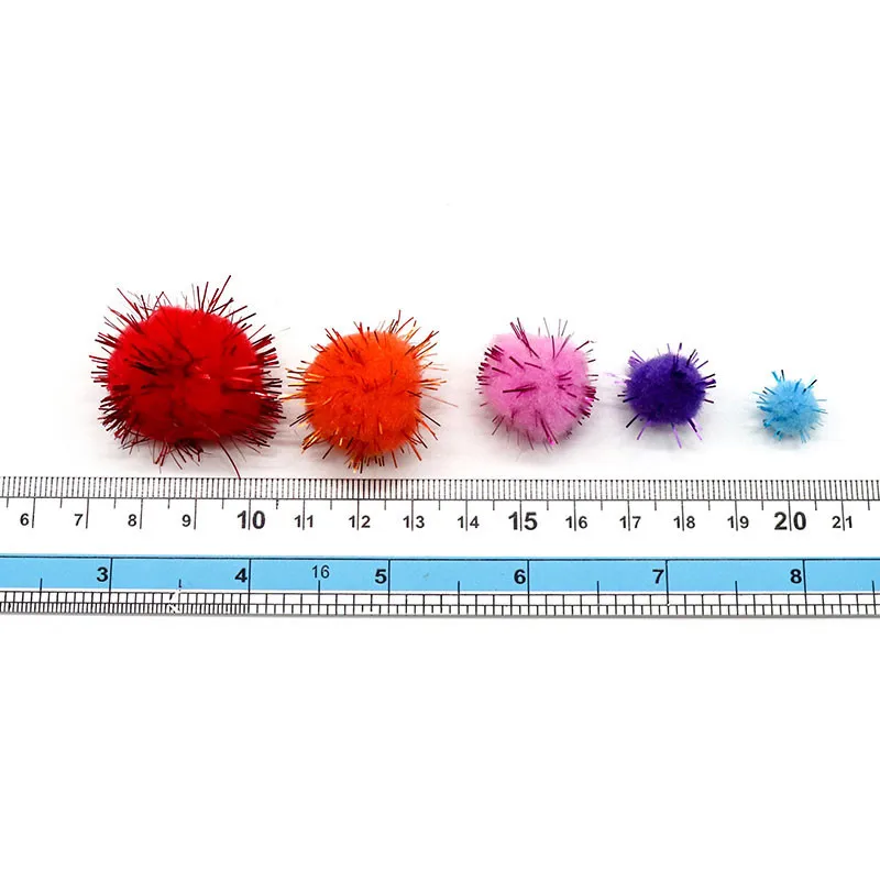 Glitter Pompom Ball Mix Colors High Elastic Soft Pom Pom Kid Handmade Material Kindergarten Christmas DIY Craft Decor Bags Toys