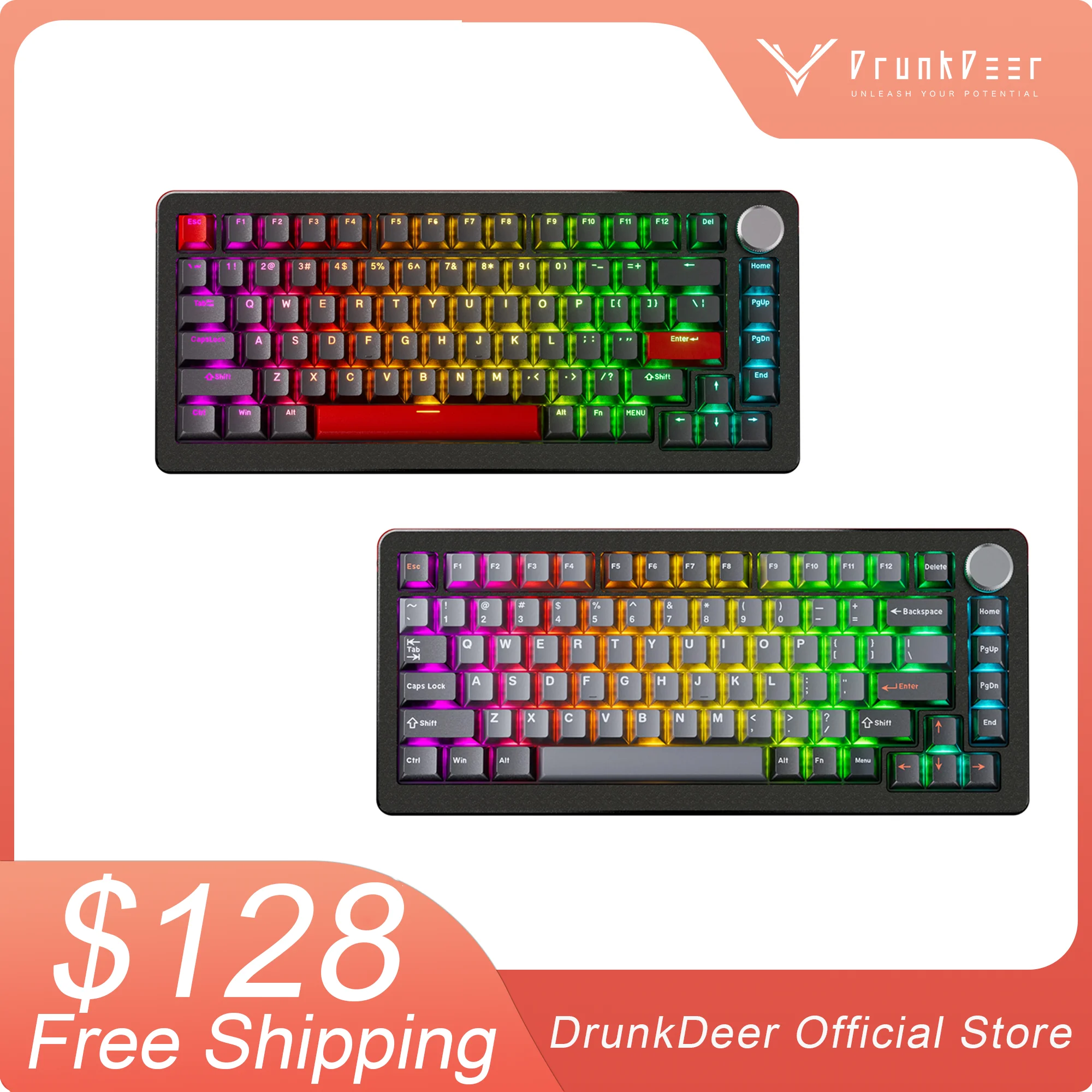 DrunkDeer A75 Pro Rapid Trigger Mechanical Keyboard,TKL Gaming Keyboards, Hyper Fast Magnetic Switch Keyboard, Compact 82 Keys