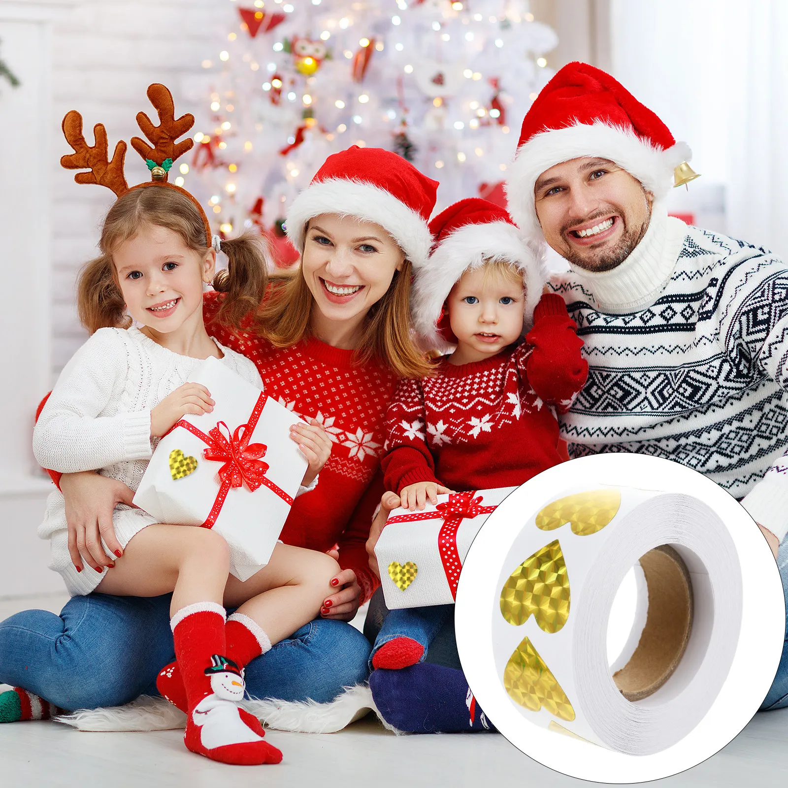 Sticker Label Roll - 1 Roll High-Quality Self-Adhesive Heart Sealing