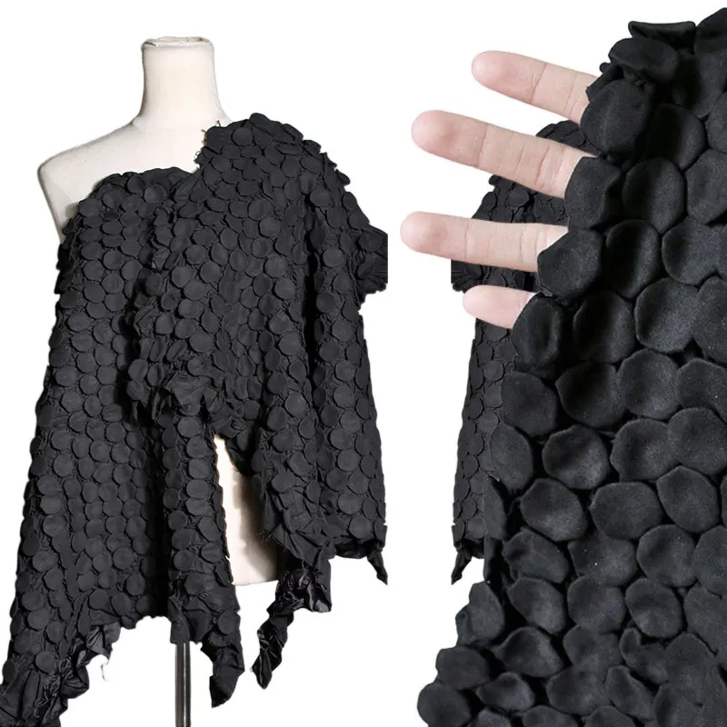 

Textured Pleated Fabric 3D Circular Pleats Texture Jacquard Designer Fabric Creative Clothing Dresses Diy Sewing Fabric Craft