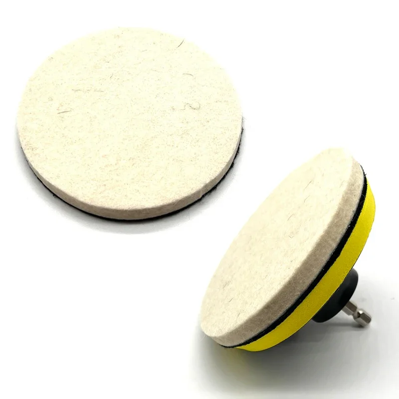 4PCS/Set Wool Felt Polishing Pad Polish Wheel Backing Pad Drill Adapter Kit Mirror Polish Glass Stainless Steel Polish