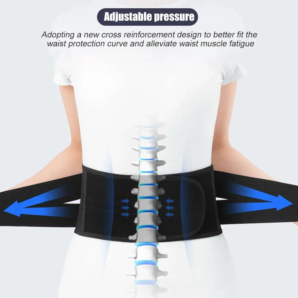 

Back Support Brace - Lightweight & Breathable Waist Support Belt for Lower Back Pain, Muscle Spasm, Strains, Arthritis, Sciatica