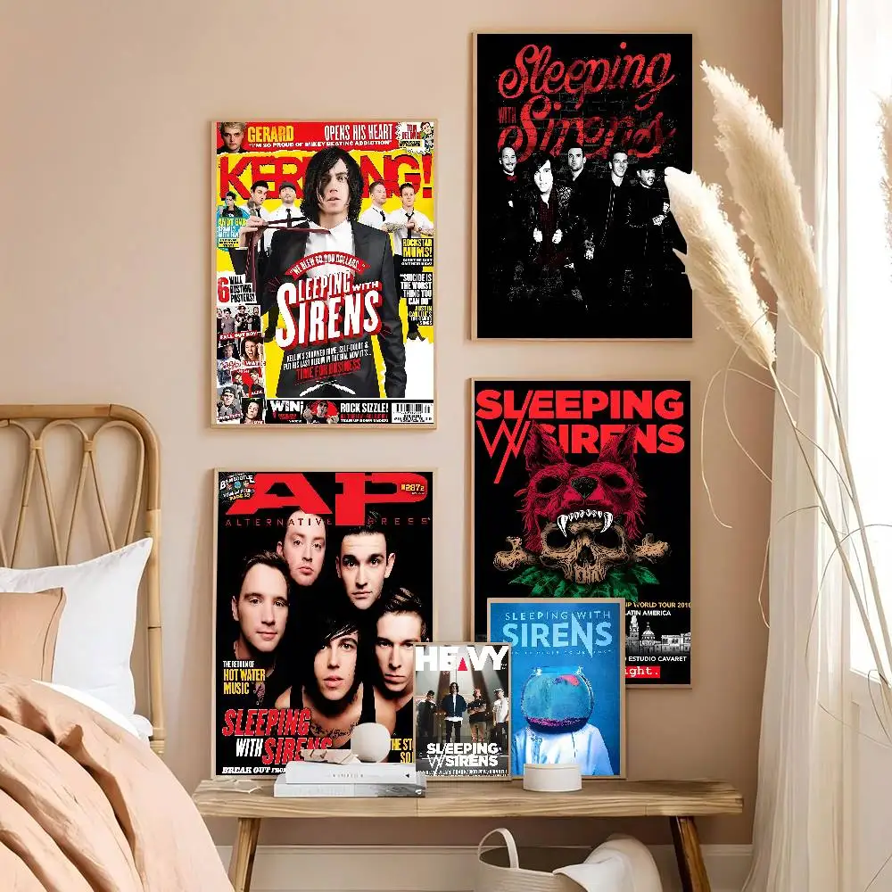 Emo Pop American Band S-Sleeping With Sirens Classic Vintage Posters HD Quality Wall Art Retro Posters for Home Room Wall Decor