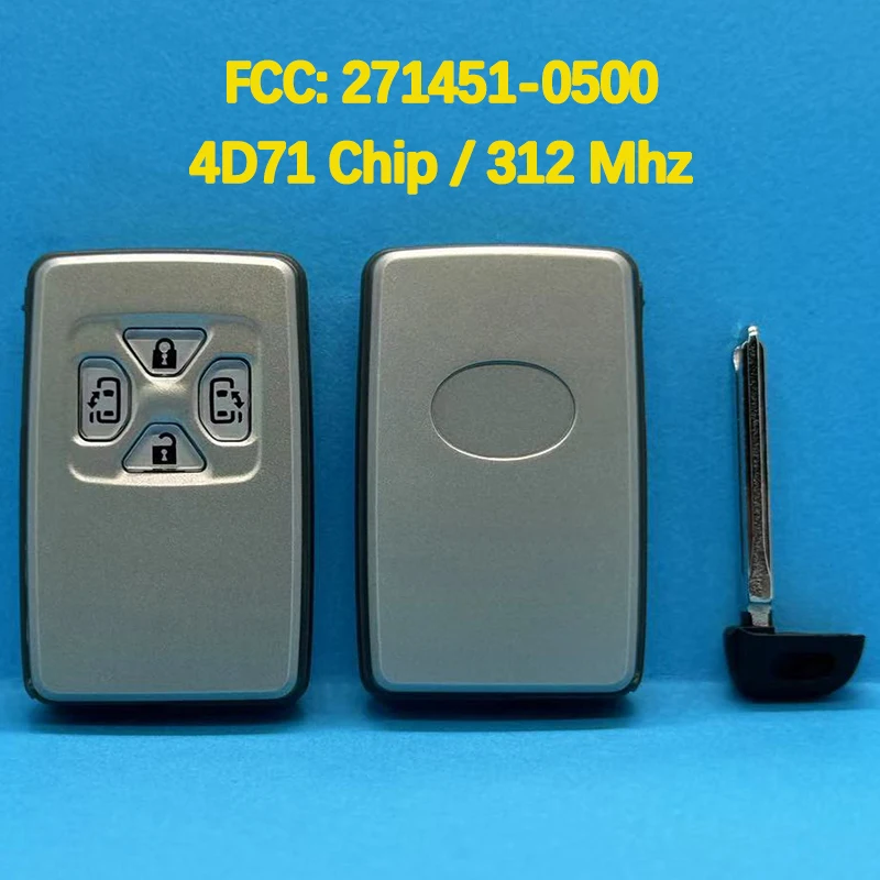 CN007255 Aftermarket 4/5 Buttons Smart  Remote Key FCC 271451-0500 4D71Chip 312MHz Keyless Go For Toyota Alphard Estima Vellfire