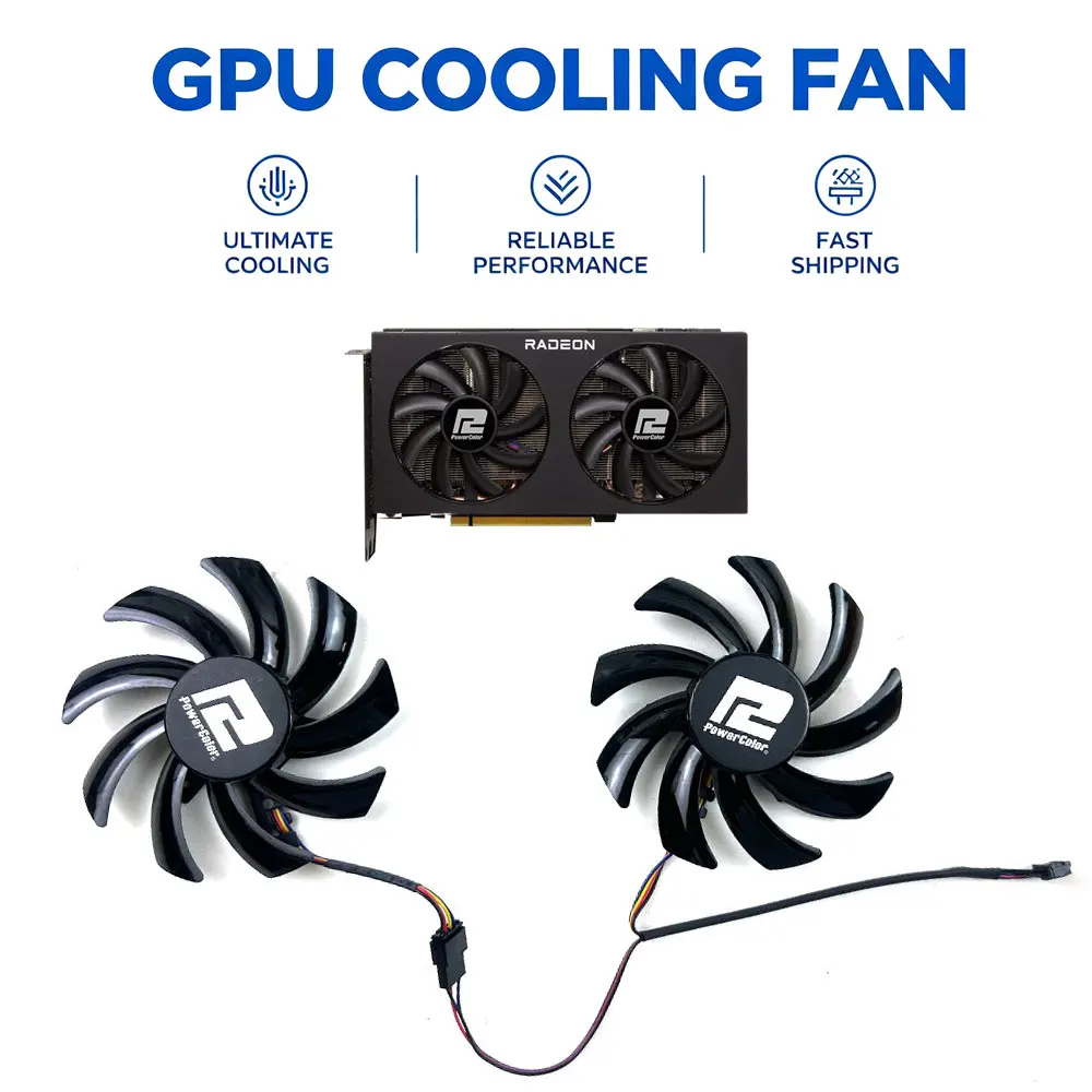 NEW Cooling Fan 85MM 4PIN T129215SU Radeon RX 7600 XT GPU FAN For Powercolor  RX7600XT 16G-F RX7600 8G-F/V2 video card fans