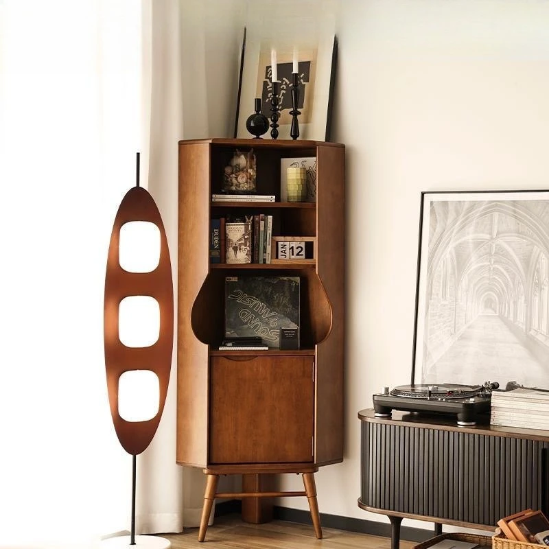 

Holiday style, solid wood corner cabinet, Nordic corner cabinet, corner cabinet, shelf, living room, triangular storage