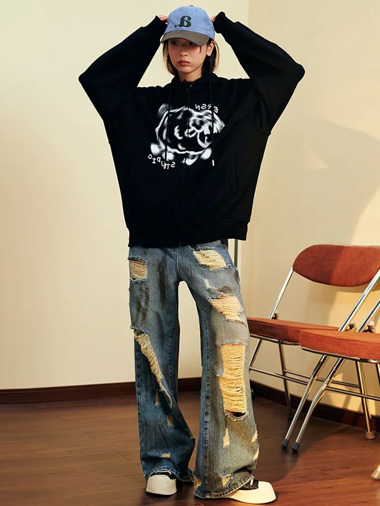 

American Style High Waist Bell Bottom Jeans Women's Summer New High Street Vintage Heavy Washed Micro Flared Denim Shorts