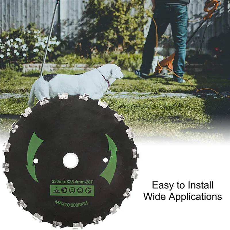 A95I-9Inch Chain Saw Tooth Mower Blade 14 Teeth Chainsaw Brush Cutter Grass Heavy Duty for Gas Electric Trimmer Garden(A)