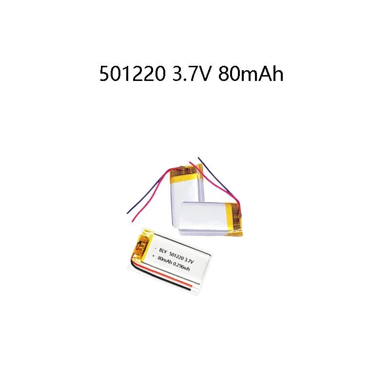 3.7V 80mAh 501220 Lithium Polymer LiPo Rechargeable Battery For Bluetooth Headset Smart Watch GPS Selfie Stick Replacement Cell