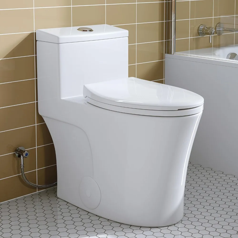 

One Piece Toilet 10 Rough-in, Elongated Toilet with Comfortable Seat Height, ADA Chair Height 17.3, Dual Flush 0.8/1.6