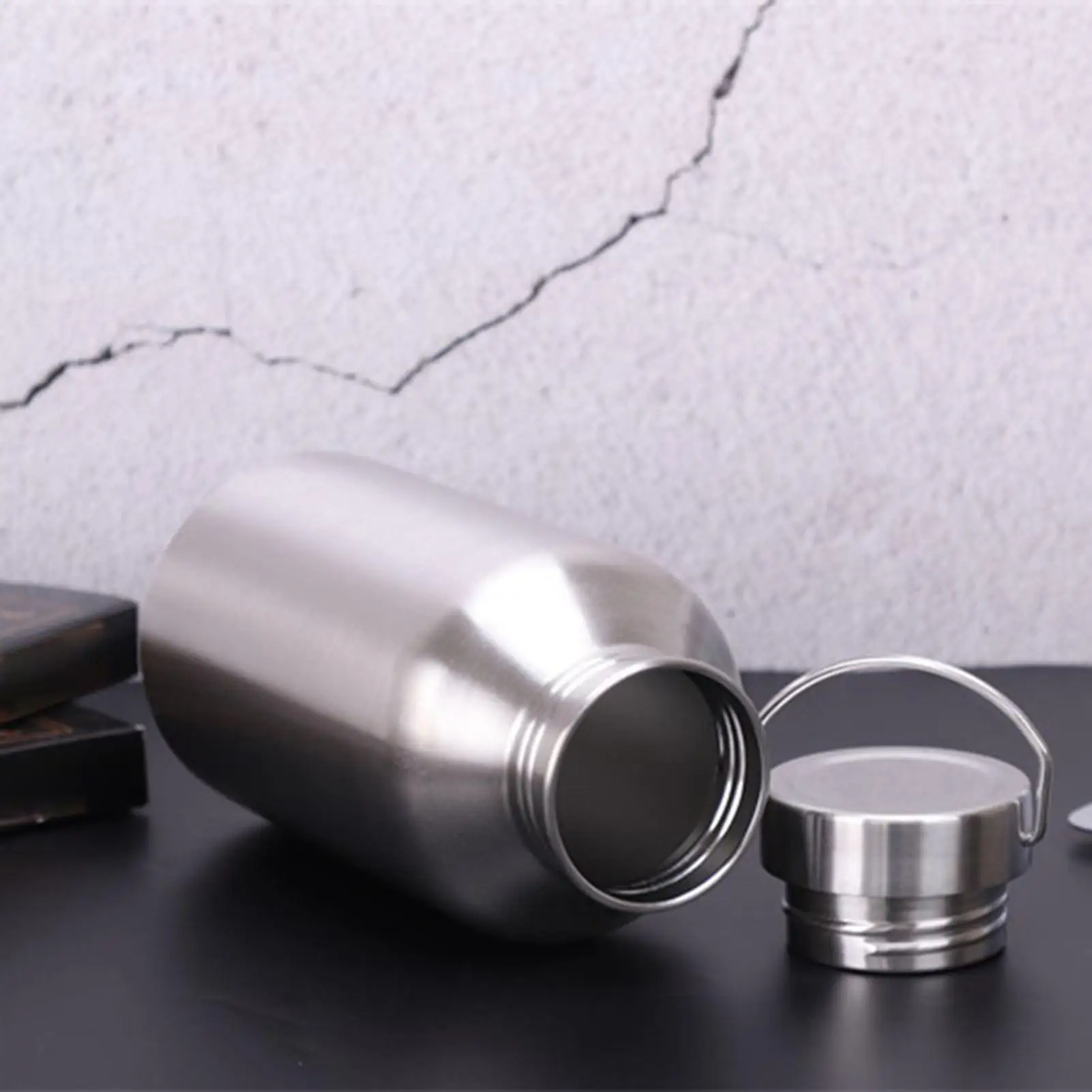 Water Cup with Handle 2L Stainless Steel Travel Cup Large Capacity Wide Mouth Water Bottle for Beverage Summer Fishing