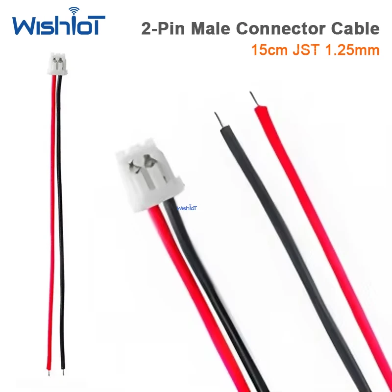 10PCS 15cm JST 1.25mm 2-Pin Male Connector Cable 28AWG for Heltec LoRa32 WiFi Lora Board Battery Connection