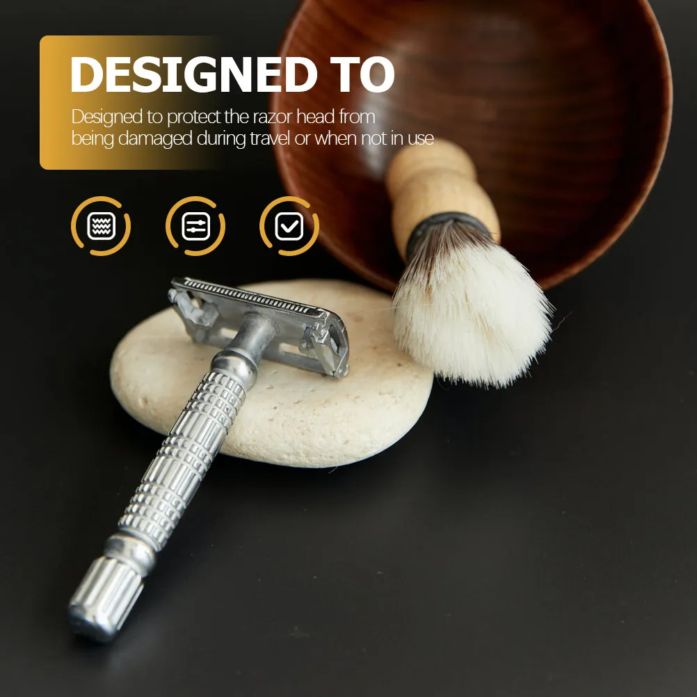 PU Razor Case Compact Lightweight Travel Shaver Protective Cover Anti Pressure Scratch Resistant for Most Manual Razors
