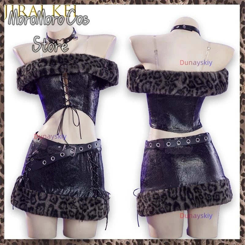 

Gothic Women's Winter Cosplay Outfit Bodycon Mini Dress Rozen Maiden Shibuya Gyaru Leopard Anime Outfit High Quality Halloween
